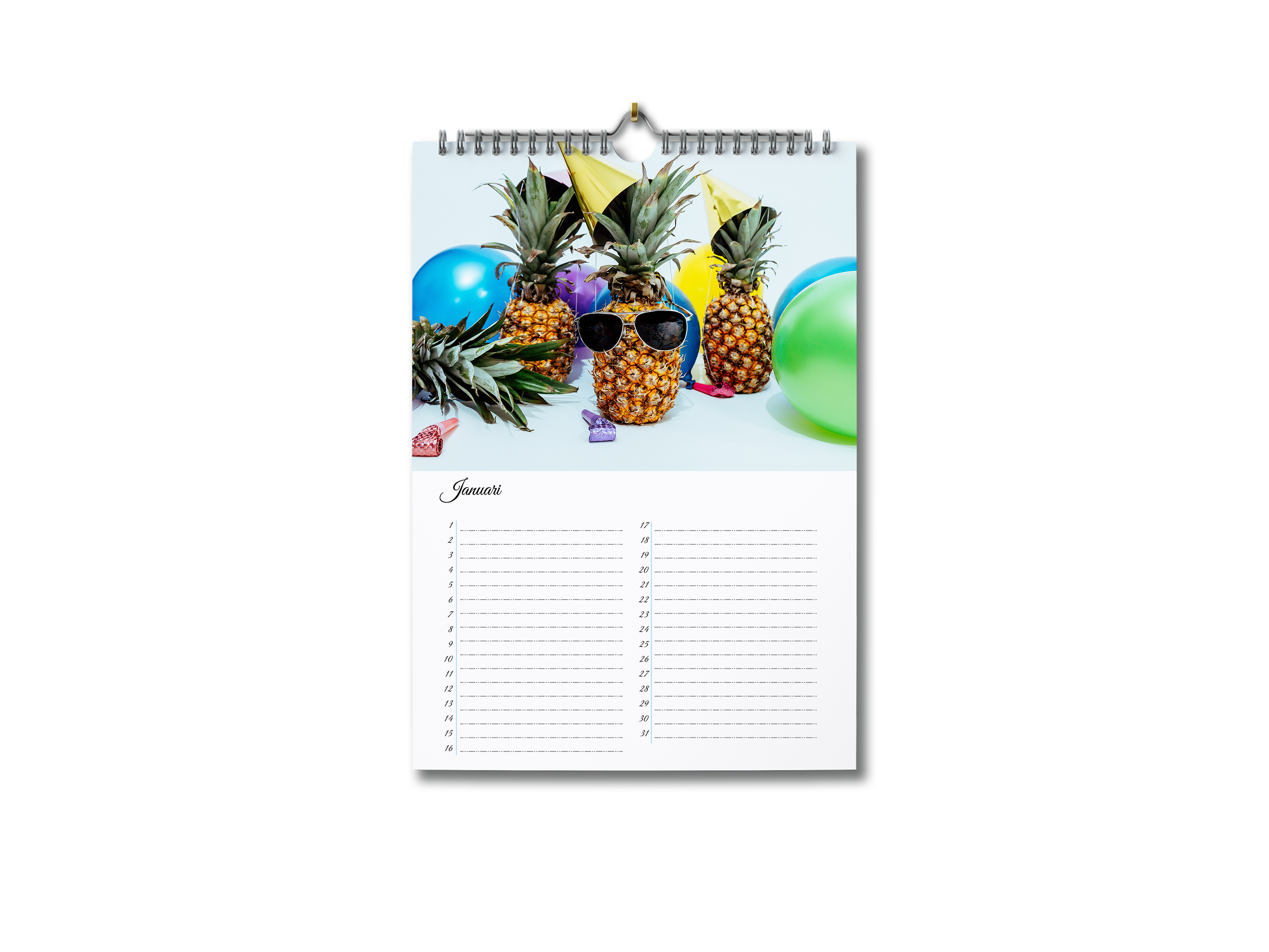 Gooey pad Discreet Verjaardagskalender - A4 - Staand - Kalender-maken.nl